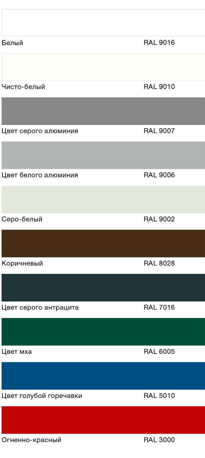 цвета промышленных ворот Хёрманн
